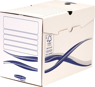 Boîte d'archives Bankers Box a4+ avec couvercle - stocker les documents - carton recyclé FSC - avec espace pour étiquettes