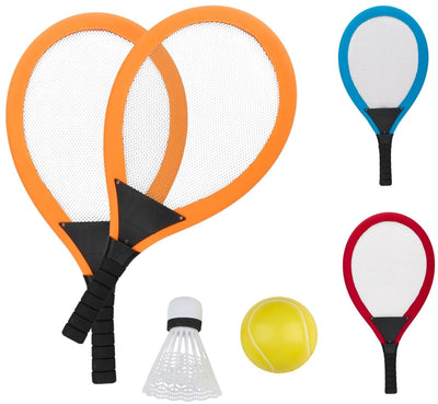 Ensemble de tennis géant Eddy Toys - Ensemble de tennis géant - Grand ensemble de raquettes de tennis - Ensemble de tennis 4 pièces avec balle et navette - Ensemble de jeu extérieur pour enfants - 1 couleur aléatoire