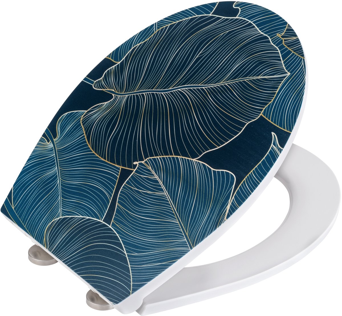 Abattants de siège de toilettes Wenko - duroplastique antibactérien avec impression structurée - fermeture soft-close easy-close - fixation fix-clip en acier inoxydable - décor de siège de toilette avec structure - siège de toilette avec impression