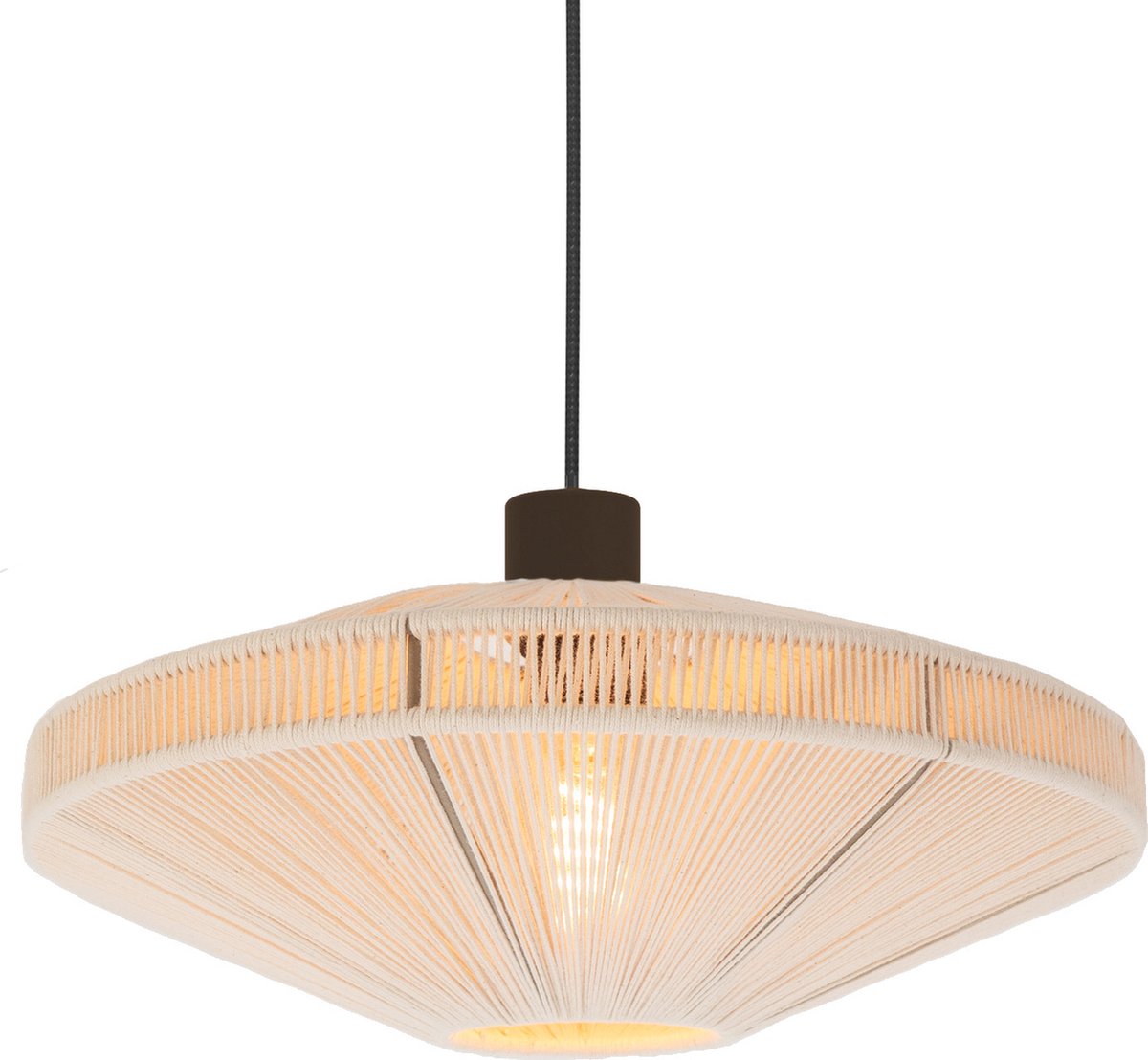 Lampe à suspension Eglo orimini - e27 - ø 38 cm - bronze crème - textile