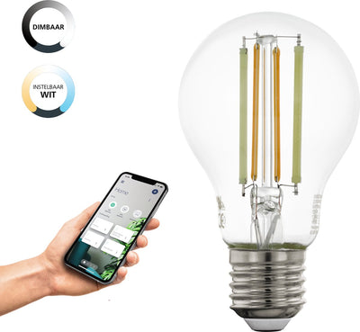 Lampe LED intelligente Eglo connect.z - E27 - ø 6 cm - lumière blanche orientable - dimmable - zigbee
