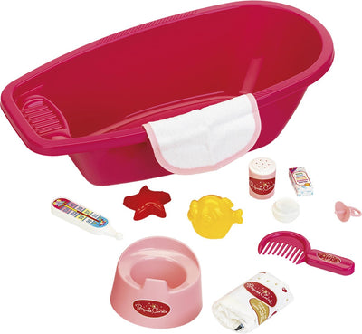 Klein toys princesse coralie poupée soin bébé bain - ensemble 12 pièces - 51 cm - rose
