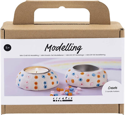 Creativ company mini kit de loisirs créatifs, bougeoirs, blanc, 1 boîte