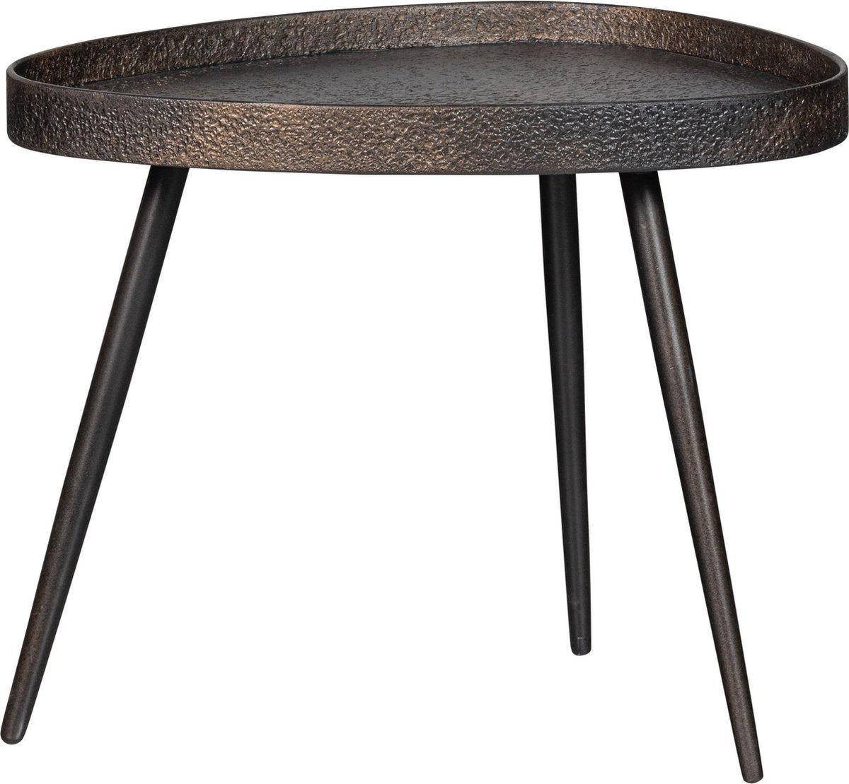 Tables d'appoint brutes Woood - zinc - bronze antique - 39x71x52