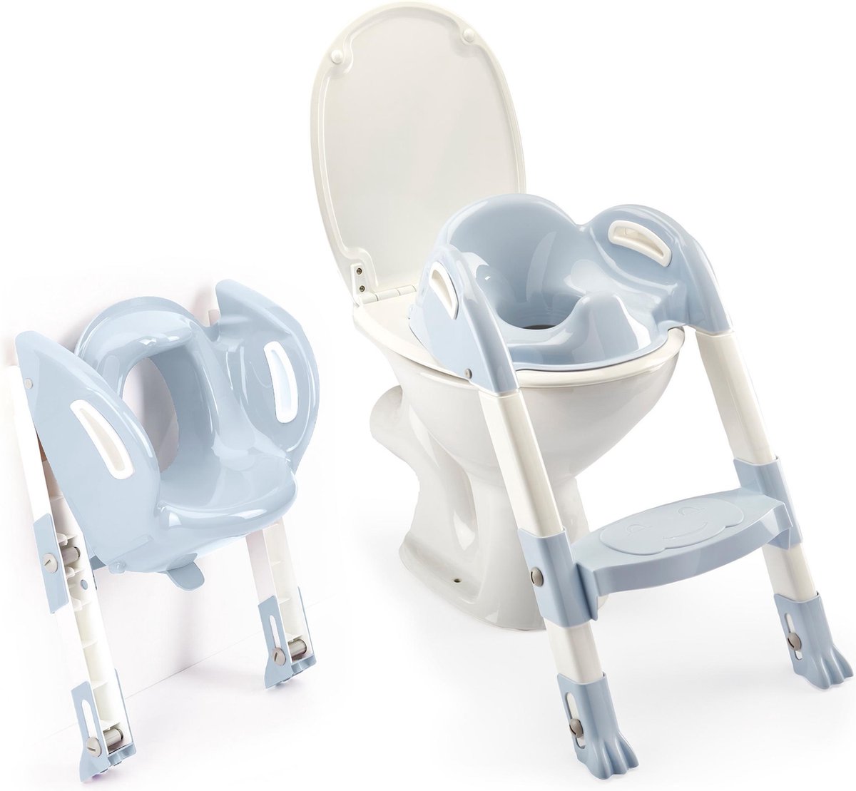 Konges sløjd réducteur de toilette thermobaby avec marches kiddyloo bleu