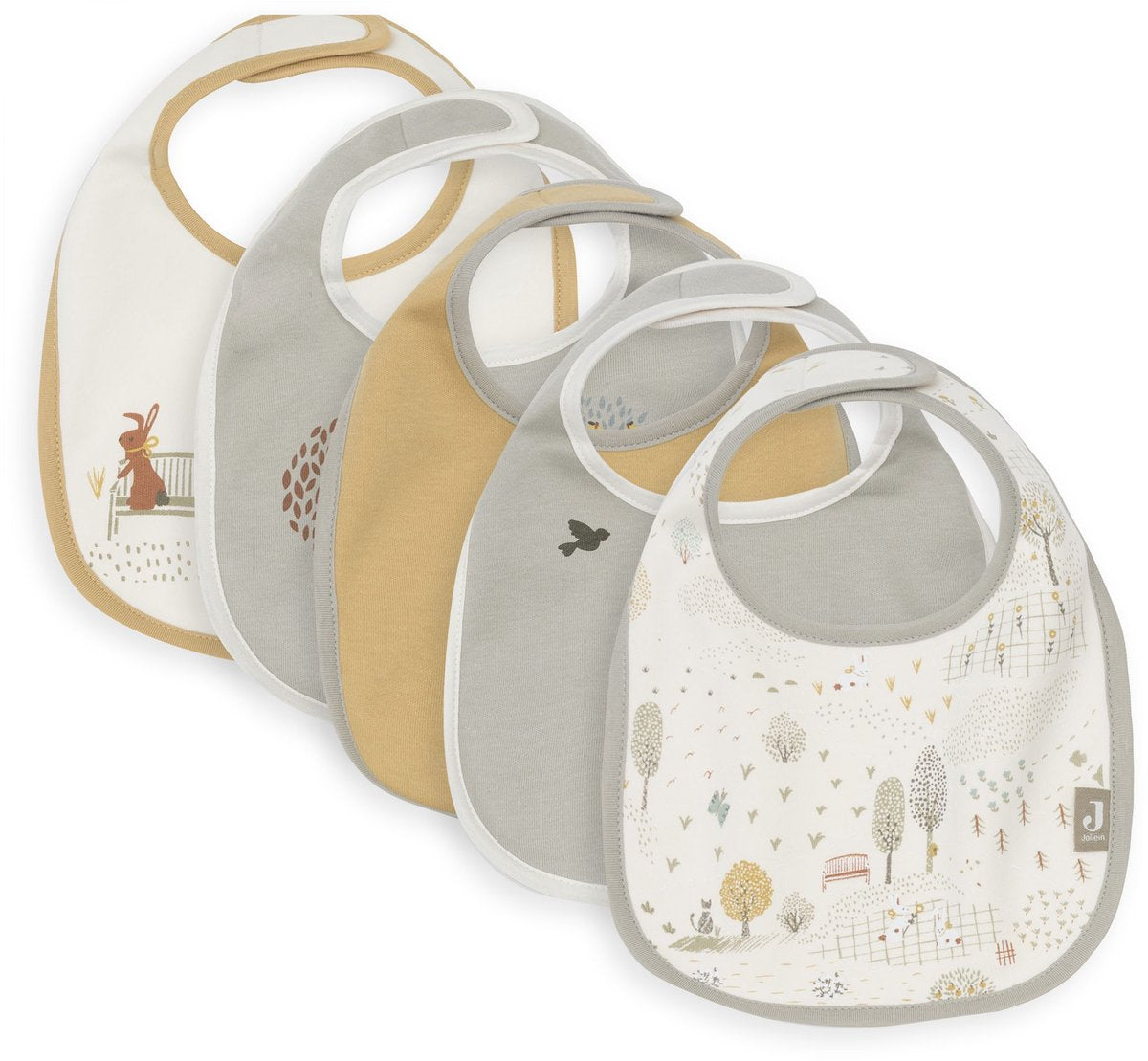 Bavoirs Jollein imperméables - 5 pièces - 30 cm - parc minuscule