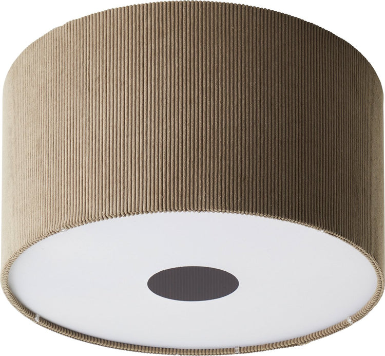 Brilliant tony - plafonnier - e27 max 1x25w - tissu côtelé - gris - 45cm