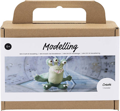 Creativ company mini kit de loisirs sculptant, monstre lulu, vert clair, vert foncé, 1 boîte
