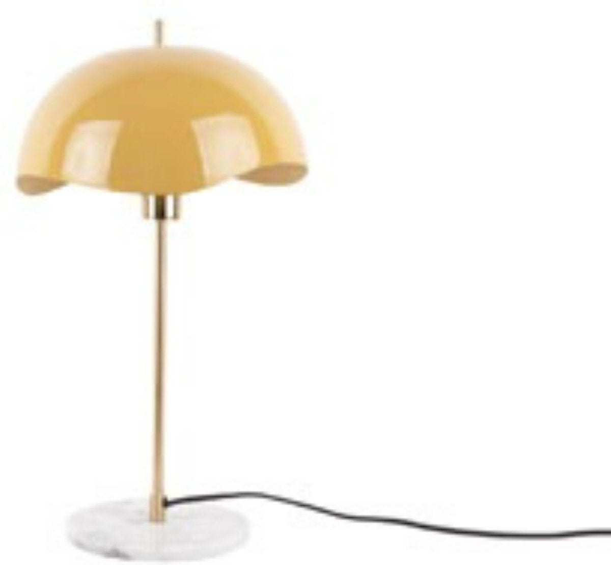 Lampe de table Leitmotiv dôme ondulé - jaune - 30x30x56cm - moderne