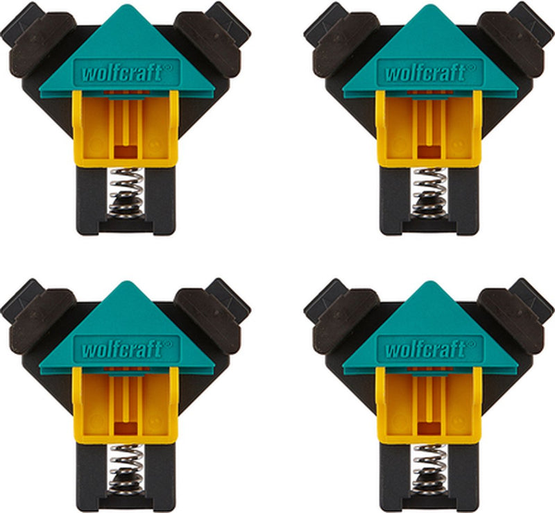 Wolfcraft - pinces d'angle 4 pièces - jeu de pinces d'angle - pinces à colle d'angle - 8626000