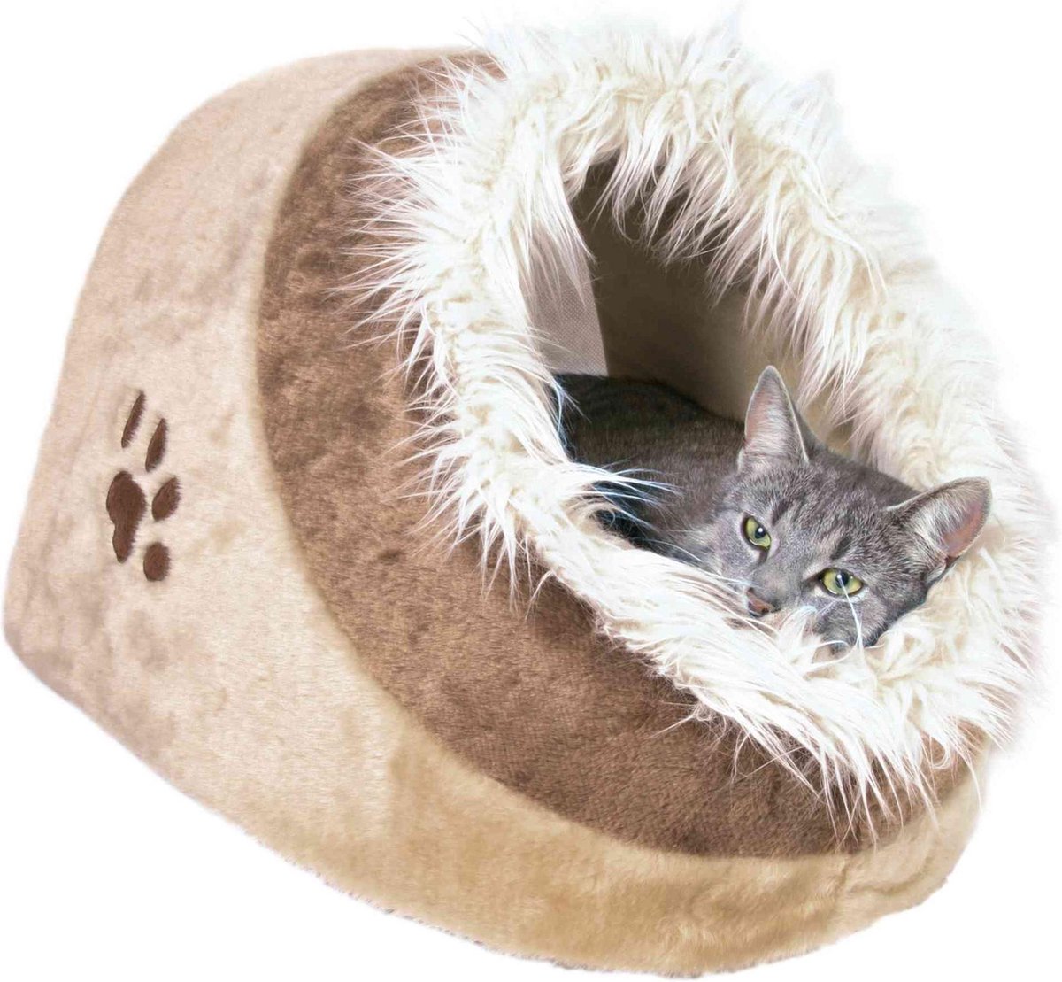 Trixie panier pour chat igloo minou beige marron - 41x30x50 cm
