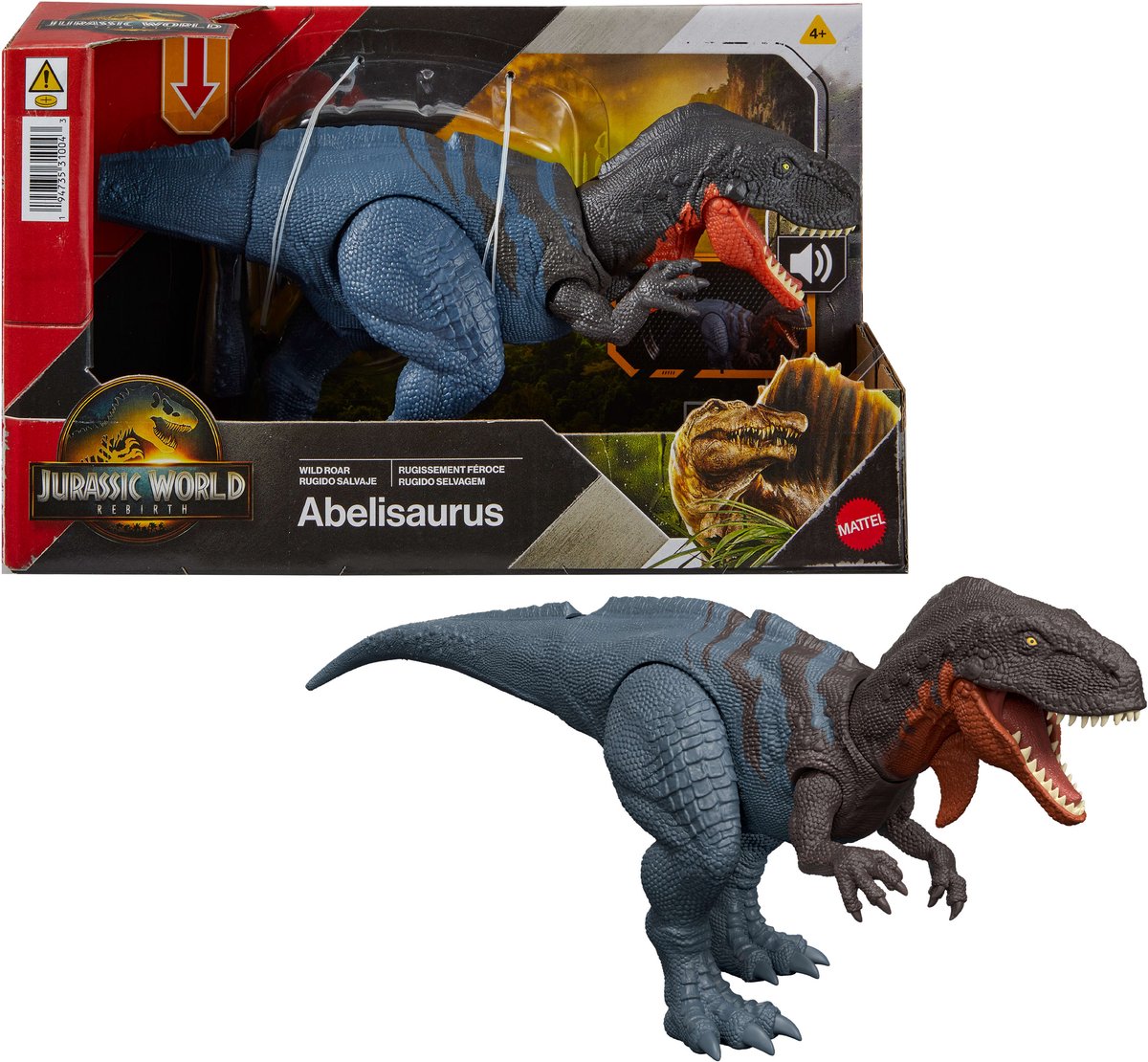 Monde jurassique rugissement sauvage abelisaurus