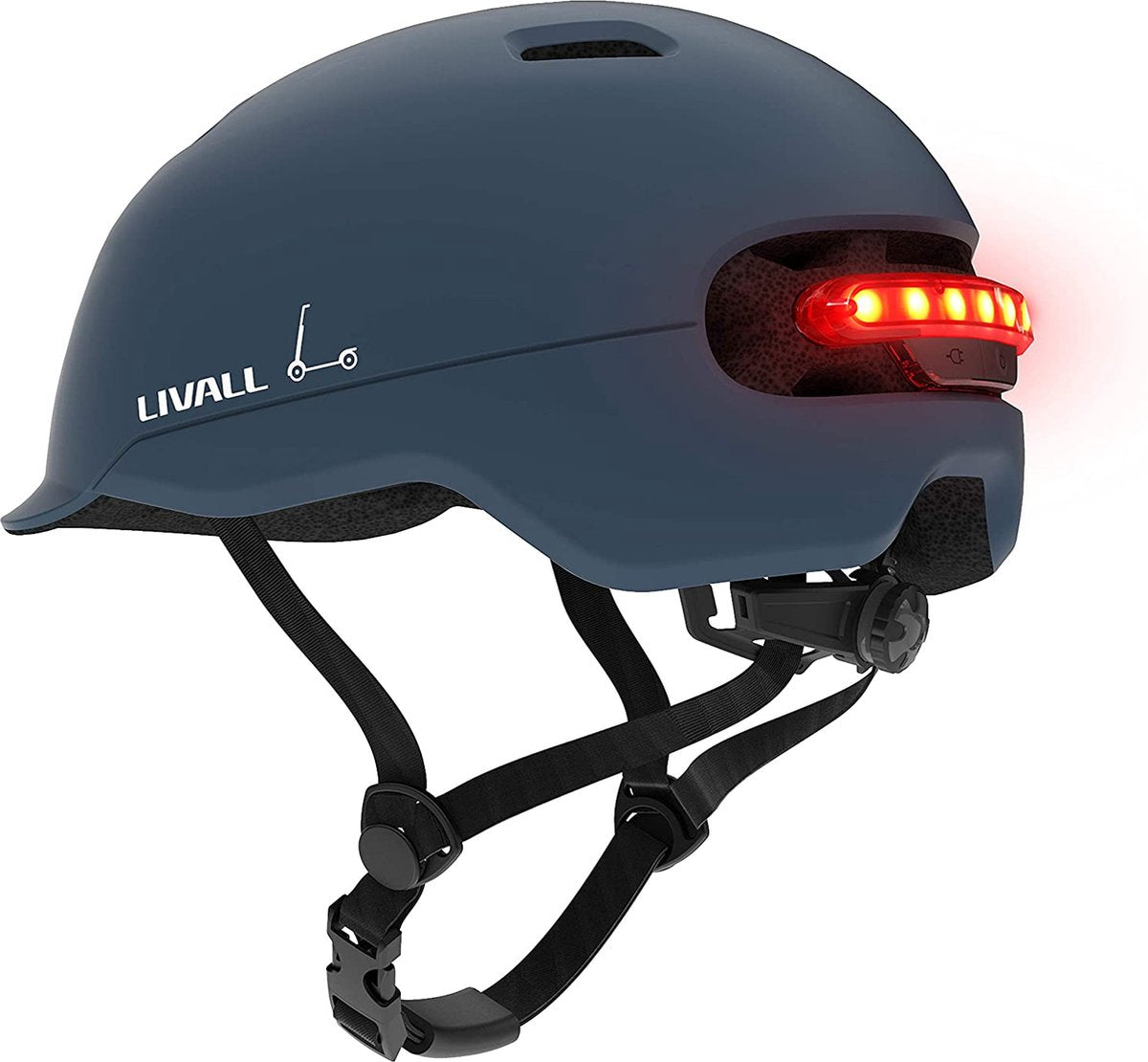 Livall c20 bleu moyen - casque de vélo (intelligent) - fonction SOS - éclairage intelligent - feu stop