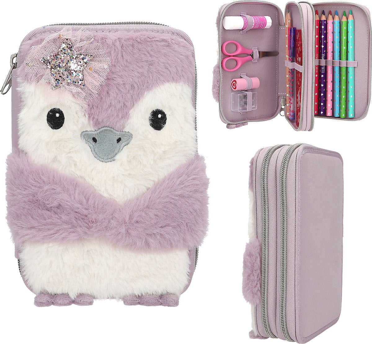 Depesche - trousse remplie 2 compartiments princesse mimi - pingouin
