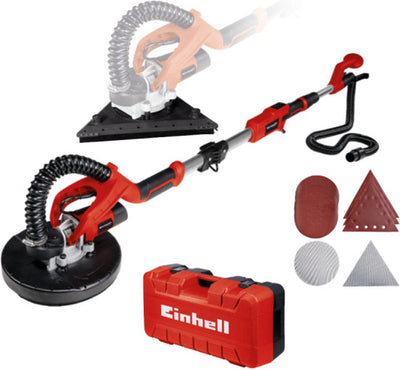 Ponceuse électrique murs-plafonds Einhell te-dw 225 x - 750 w - tête interchangeable - 600-1800 t min - ø225 mm - manche télescopique - incl. divers accessoires