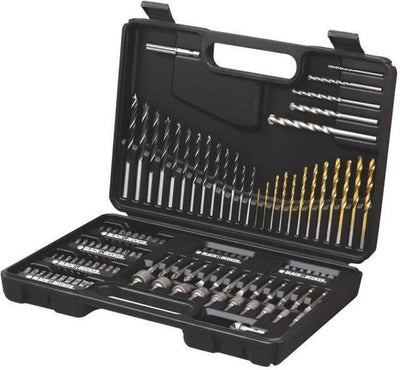 Black+decker a7200-xj - jeu de forets et d'embouts - 109 pièces - HSS revêtu de titane