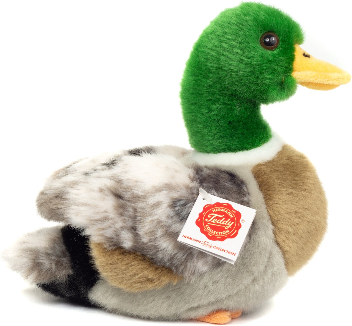Teddy Hermann Hermann Teddy Peluche Canard Sauvage - Tissu Peluche Doux - Peluches Premium - Marron Vert - 24 cm - Canards Oiseaux