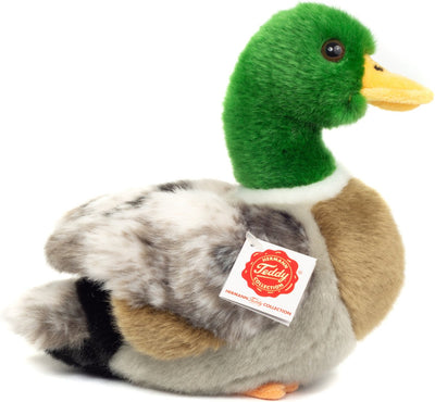Teddy Hermann Hermann Teddy Peluche Canard Sauvage - Tissu Peluche Doux - Peluches Premium - Marron Vert - 24 cm - Canards Oiseaux