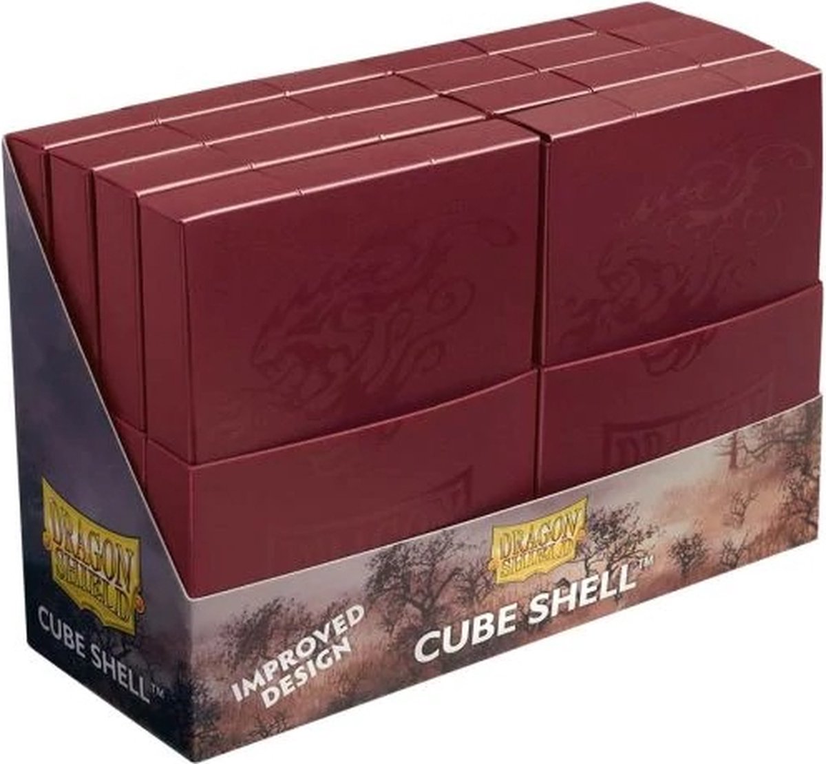 Coquille cubique de bouclier de dragon Dragonshield - rouge sang (8 pièces)