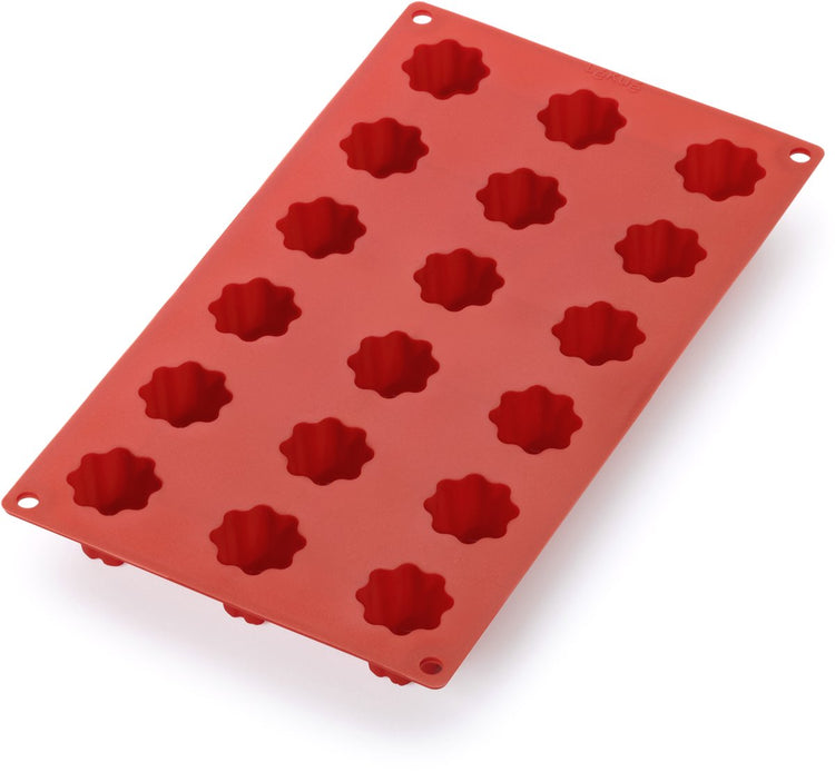 Lékué moule à tarte 18 mini cannelés bordelais - silicone - rouge