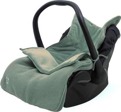 Jollein - chancelière pour poussette siège auto (vert forêt) - tricot basique - coton - polyester - chancelière poussette, siège auto - 42x82cm