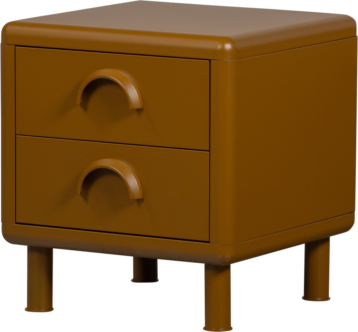 Commode rune Woood avec 2 tiroirs - métal - sable - 45x42x42
