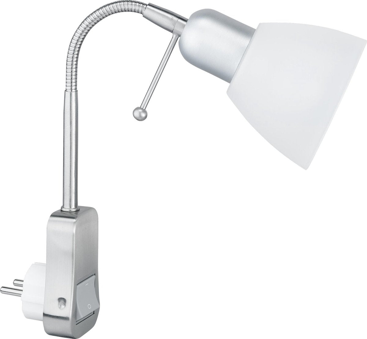 Trio Ligara - spot à fiche - nickel mat - excl. 1x e14 10w - flexible - interrupteur installé