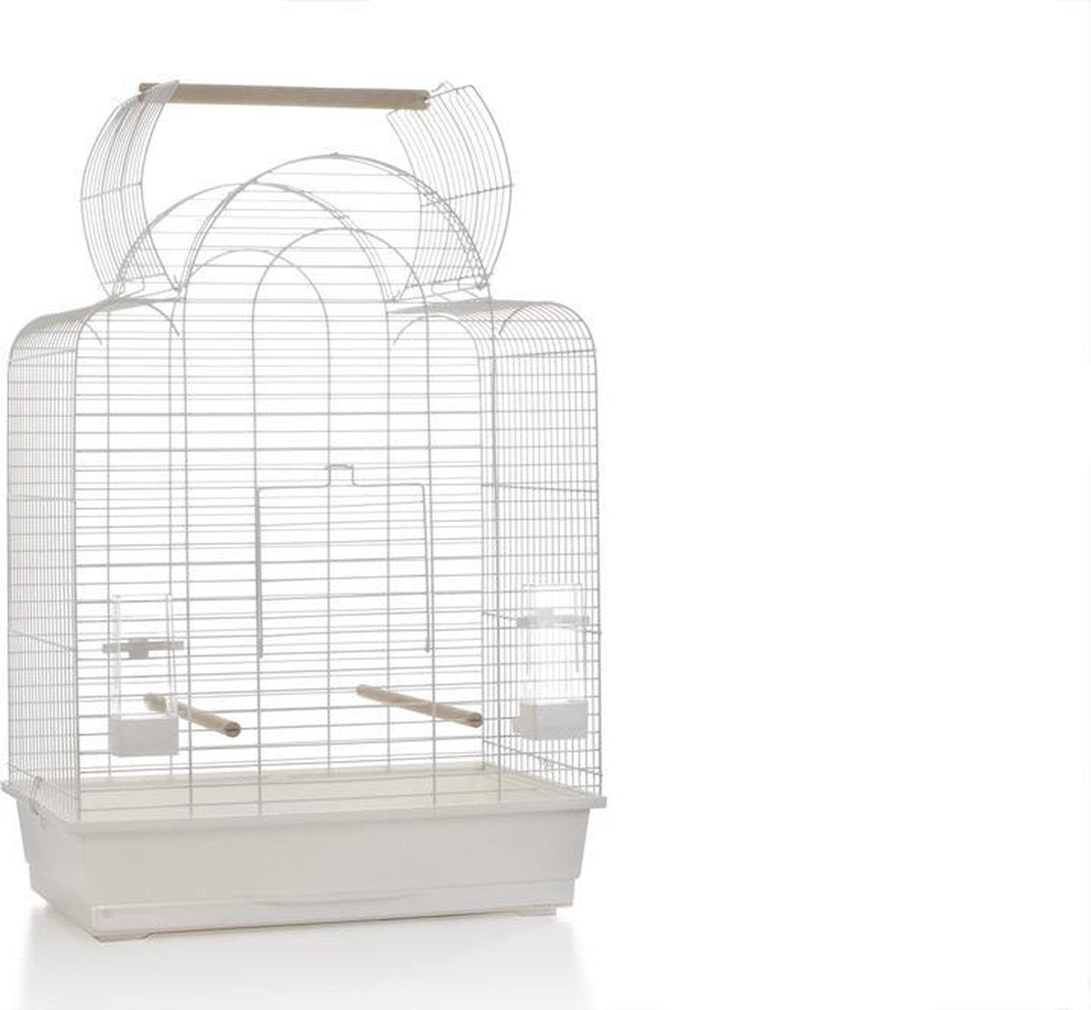 Beeztees sonia ouverte - cage à oiseaux - blanc - grand - 54x34x74 cm