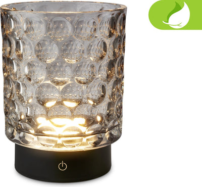 Briloner sunora - lampe de table LED sans fil ip44 - 7560014 - dimmable - tactile - sans fil - résistant aux éclaboussures - batterie et source lumineuse remplaçables - ø11 x 15 cm - gris