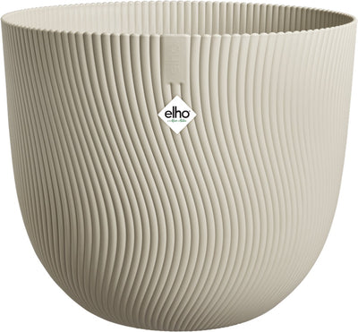 Elho sereh round 40 - pot de fleur pour intérieur extérieur - 100% plastique recyclé - ø 39,0 x h 33,3 cm - beige champignon
