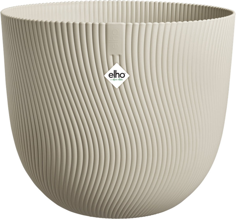 Elho sereh round 40 - pot de fleur pour intérieur extérieur - 100% plastique recyclé - ø 39,0 x h 33,3 cm - beige champignon