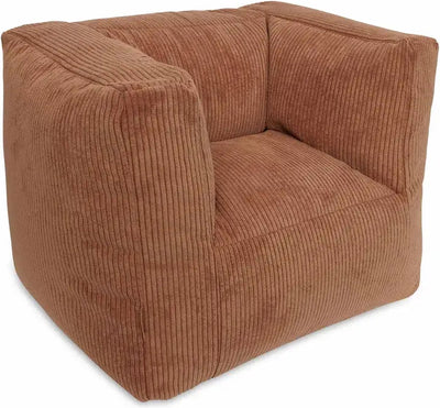 Jollein - fauteuil enfant - velours côtelé - caramel - pouf enfant - 1 à 4 ans
