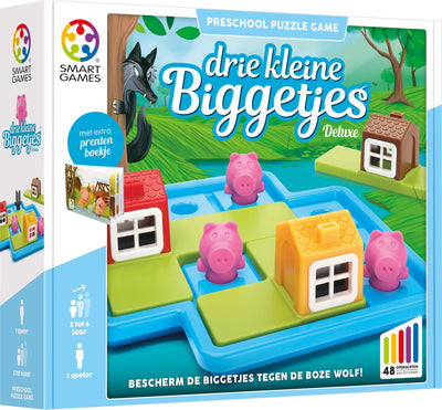 Jeux intelligents trois petits cochons - jeu de réflexion logique pour les enfants d'âge préscolaire et les jeunes enfants - 48 devoirs avec livre d'images - jeu éducatif solo - à partir de 3 ans