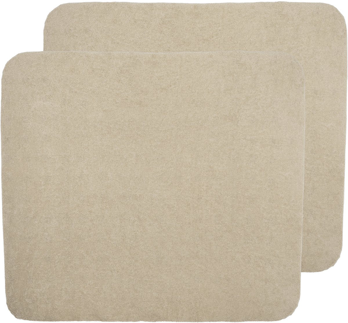 Housse de matelas à langer Meyco baby uni - lot de 2 - tissu éponge - sable - 85x75cm