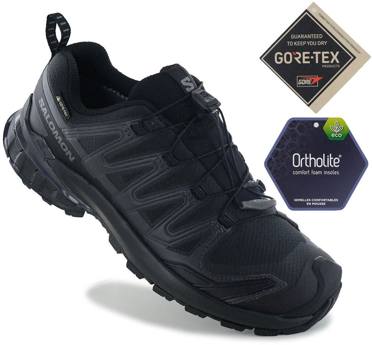 Salomon - xa pro 3d v9 gore-tex w - bottes de randonnée basses femme - noir noir blanc
