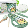 Ensemble d'instruments de musique vintage en bois classique en bois, 5dlg.