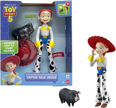 Mattel Disney et Pixar Toy Story 5 Animal Talk Jessie - figurine articulée de 30 cm et cochon JD avec 35 sons - Néerlandais