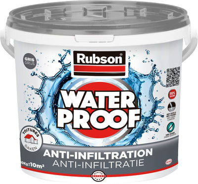 Rubson anti-infiltration gris 10kg | revêtement de toitures, fondations et matériaux enterrés | technologie silicone basée pour une élasticité maximale | revêtement durable et résistant aux UV | protection à long terme contre l'humidité.