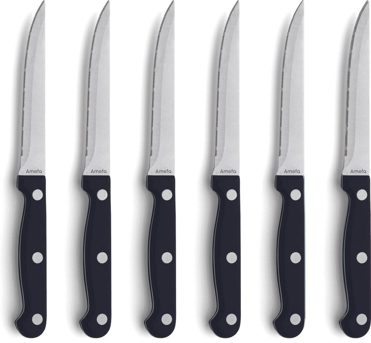 Set de couteaux à steak Amefa - 6 pièces - 6 personnes - va au lave-vaisselle - couteau à découper
