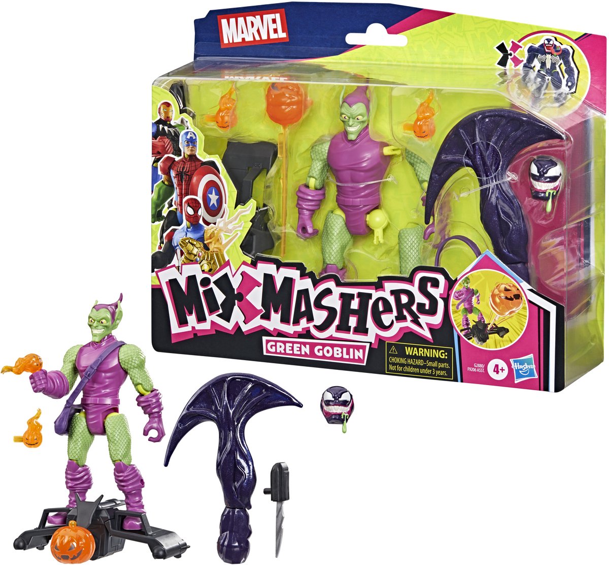 Marvel mixmashers gobelin vert spider-man mix-and-match - figurine articulée