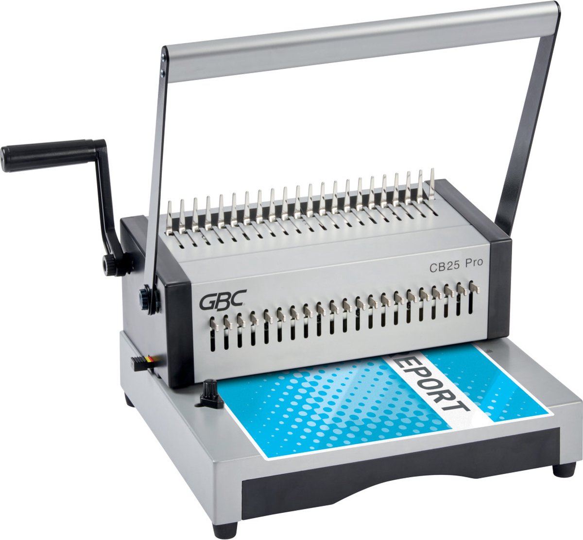 Machine de perforation et de reliure manuelle robuste GBC CB25 Pro - Capacité de 500 feuilles A4 - Argent