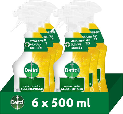 Dettol - 6 sprays nettoyants tout usage - antibactérien - 6x citron pétillant - 6x500 ml - pack économique