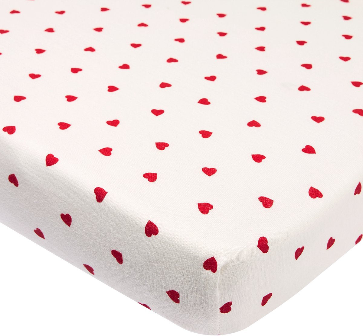 Meyco baby sweet heart drap-housse matelas pour parc - blanc rouge - 75x95cm