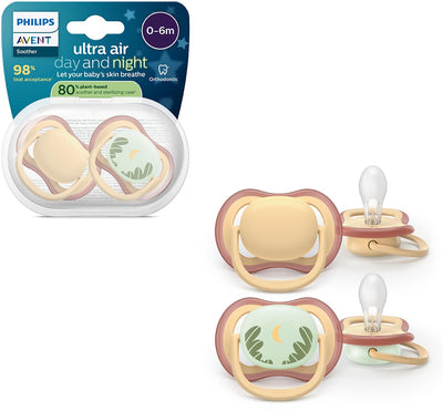 Philips avent ultra air – sucette respirante et légère (0-6 mois) – 2 pièces - scf087 09