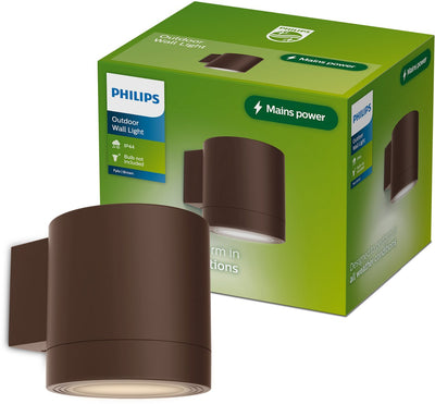 Philips LED Applique Philips Fylx - éclairage extérieur - raccord Gu10 - résistant aux intempéries : IP44 - marron - design moderne