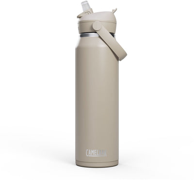 Gourde Camelbak Thrive Flip Straw - 1 l - acier inoxydable - avec paille - bouteille d'eau isolante - beige