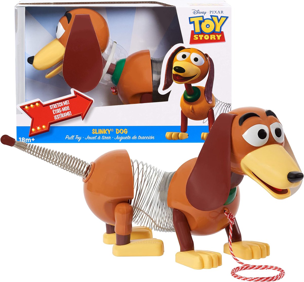 Jouez simplement à Disney Pixar Toy Story Slinky Dog - figurine de jouet pour chien extensible