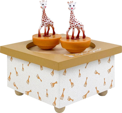 Boite à musique Sophie la girafe - sophie dansante - boite à musique bébé - cadeau maternité - cadeau baby shower - dès 12 mois - 11,5x11,5x8,5 cm - caramel