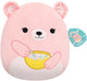 Squishmallows Jazwares - peluche moyenne (hominy - ours pêche tenant un bol de céréales) - peluche 30cm