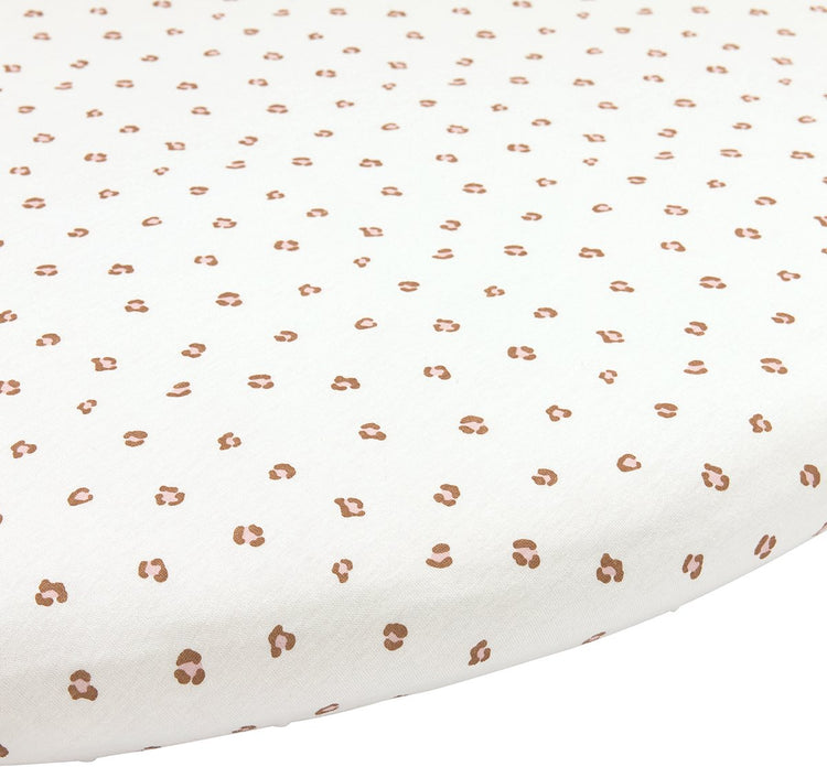 Meyco bébé mini panthère drap-housse matelas de parc rond - rose tendre - 90 95cm